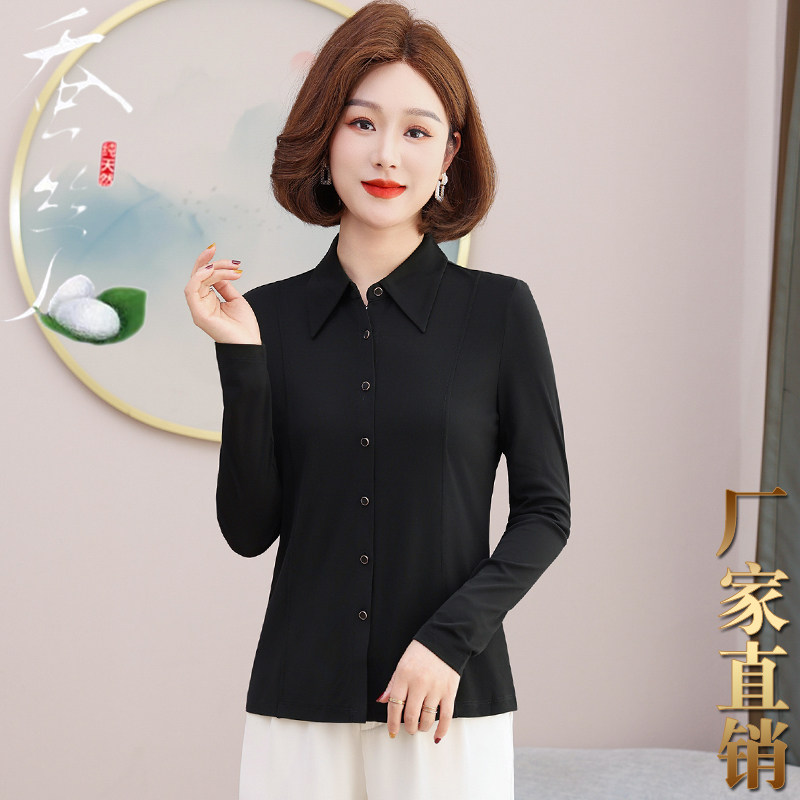重磅真丝加捻女长袖衬衫2026春