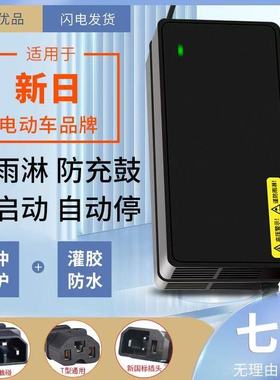 防水款适用新日电动车铅酸新国标充电器48V20AH 60V20AH 72V20AH