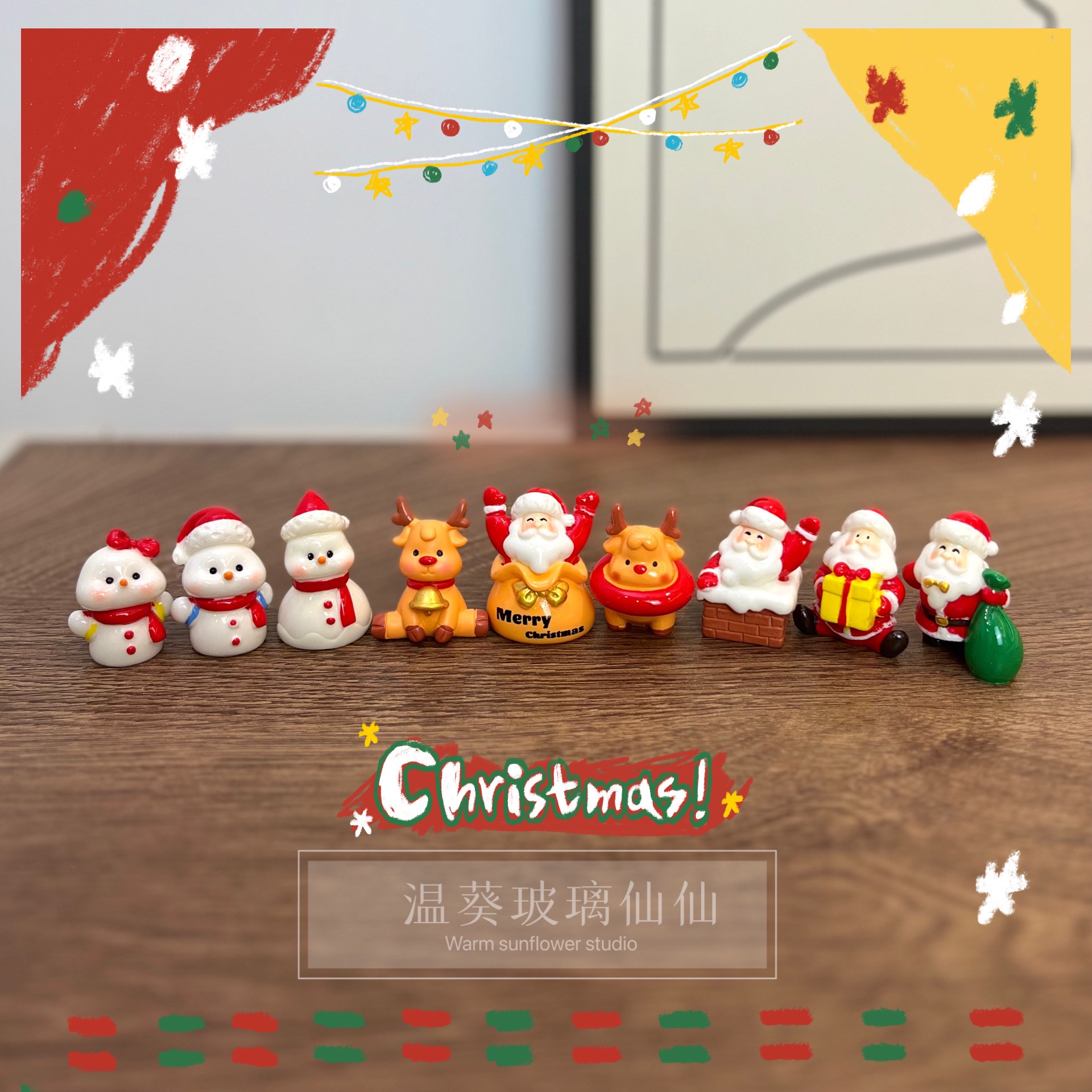 圣诞节氛围树脂桌面小摆件