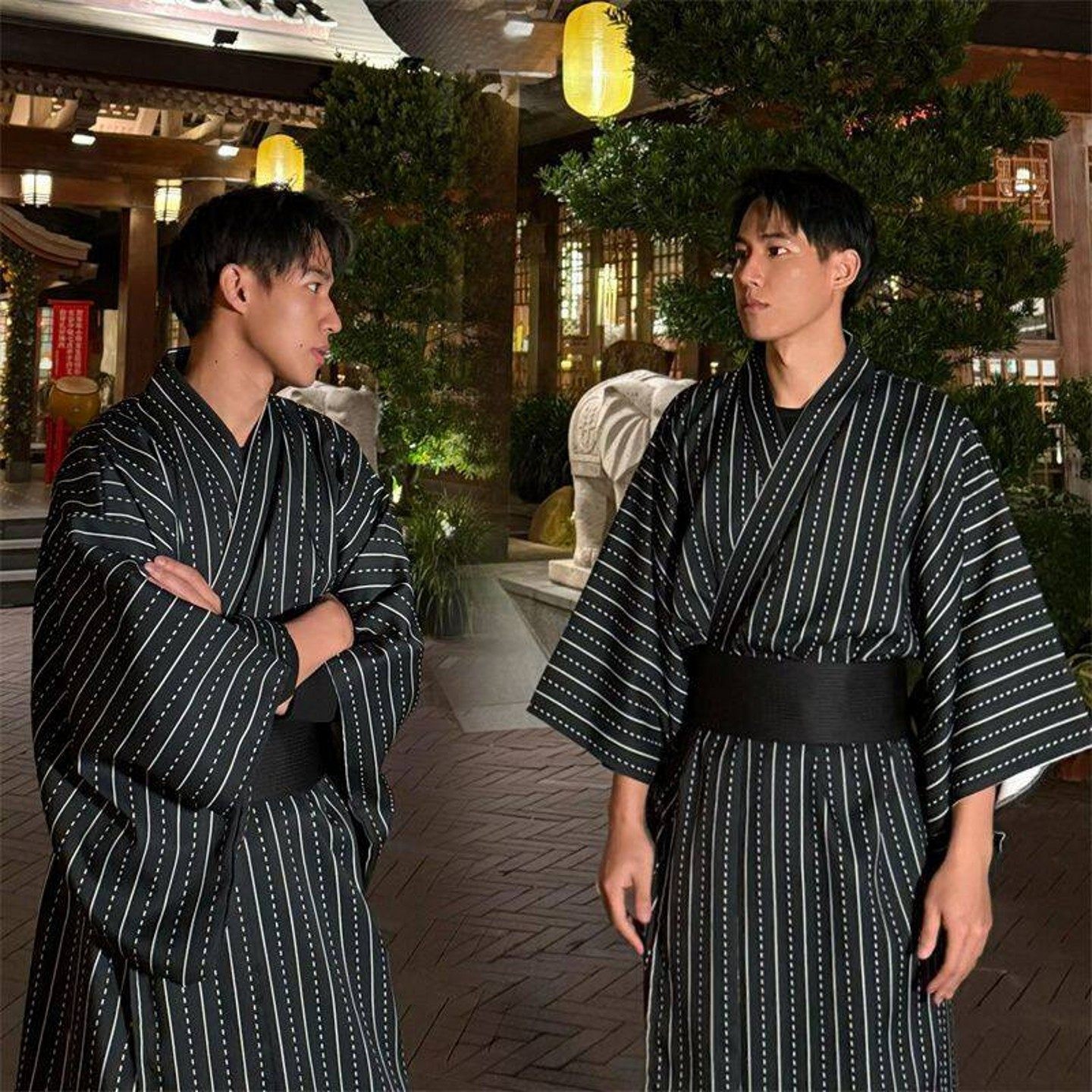 日本和服男士武士长袍浴衣套装