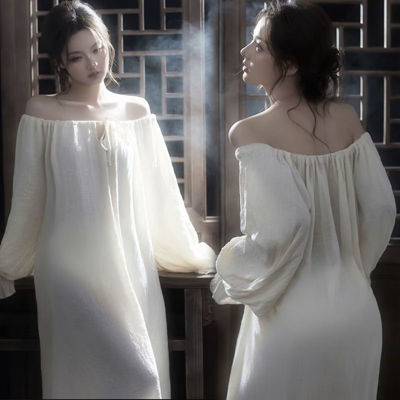 影楼新款中式写真温柔禅意简约气质清冷高级连衣裙艺术照摄影服装