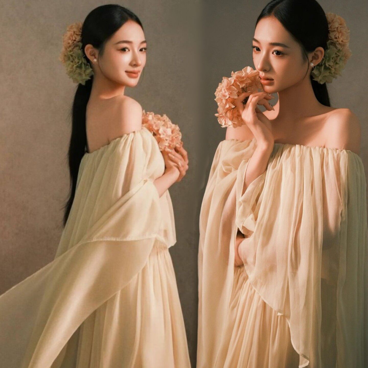 2026新款影楼春日清冷感法式油画氛围高级少女肖像写真照摄影服装