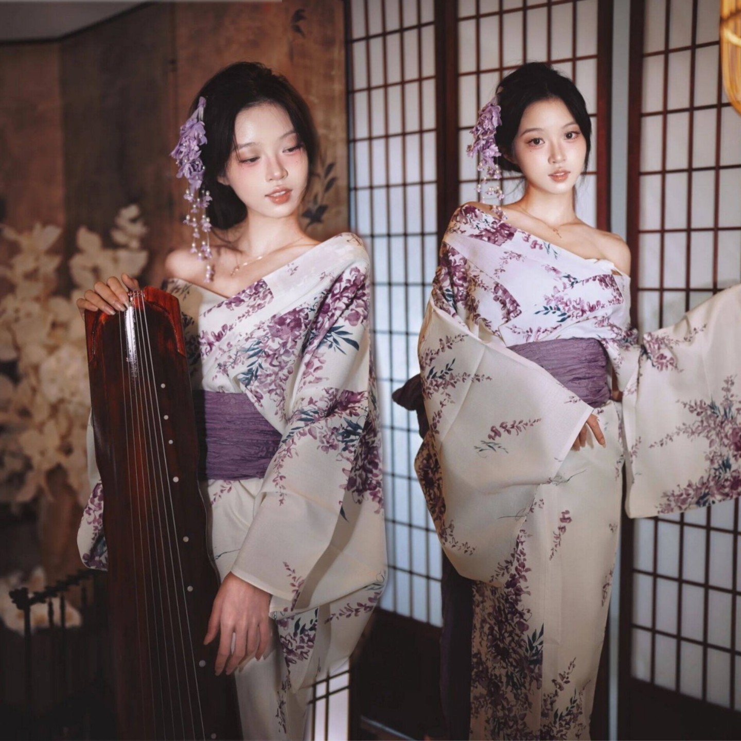 25新款神明少女和服女正装传统改良风日式个人写真摄影拍照连衣裙