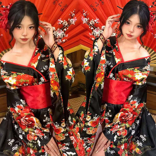 暗黑复古振袖改良和服写真长裙