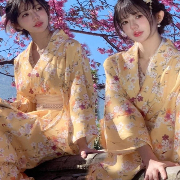 新款日式和服女浴衣日本正装改良日系少女和服艺术照写真摄影套装