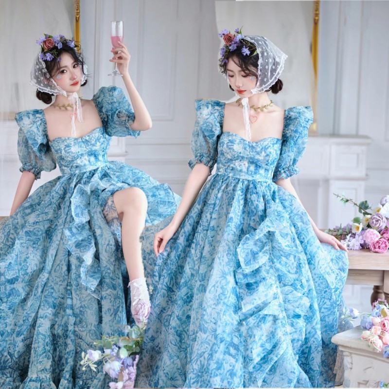 文艺少女碎花裙艺术照摄影
