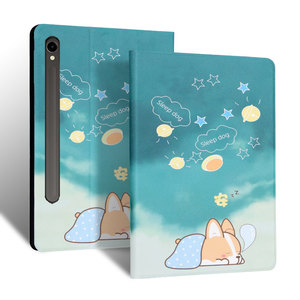 适用Samsung三星Galaxy适用Tab保护套S9fe外壳12.4英寸10.9平板11支架SM一X610硅胶5G软卡通X516B全包s10+十