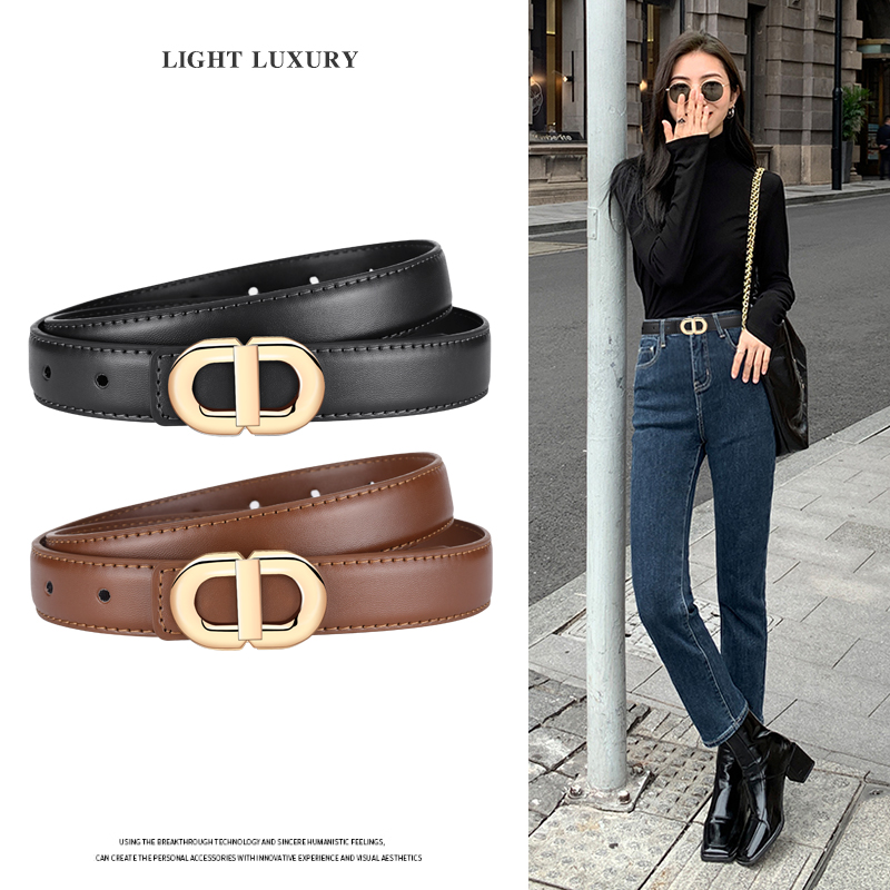 皮带带孔女士牛仔裤时尚