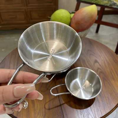 304不锈钢调料碟子带手柄加厚