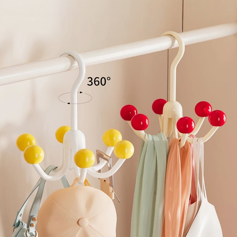 多巴胺挂钩六爪旋转挂包架多功能内衣帽子收纳神器宿舍吊带挂勾子