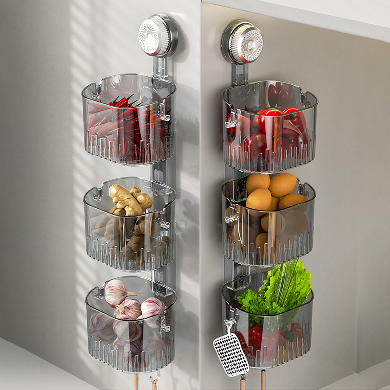 葱姜蒜收纳盒壁挂吸盘置物架