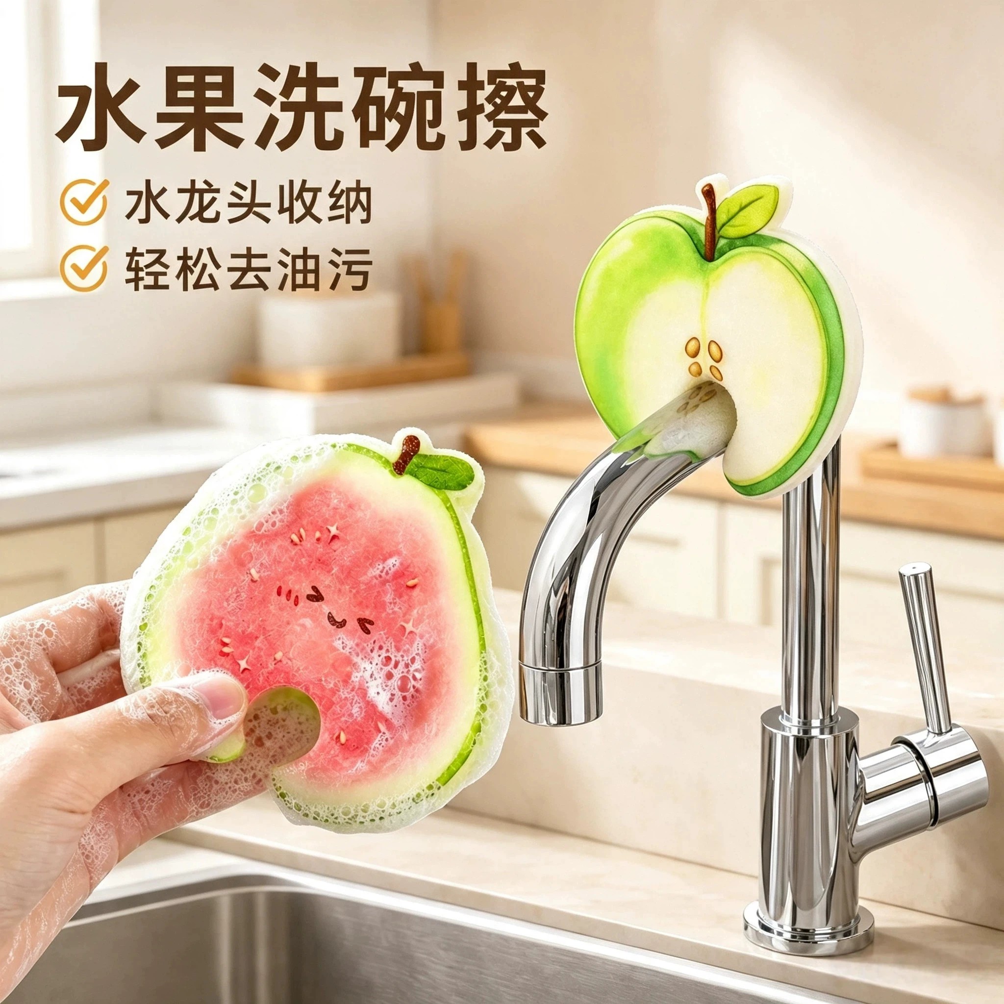 木浆绵洗碗海绵擦厨房刷碗刷锅