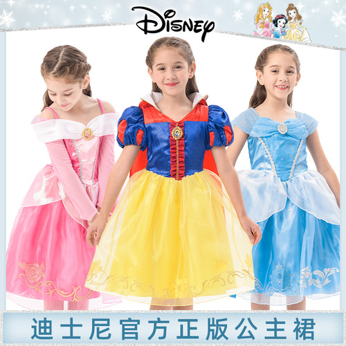 迪士尼公主裙女童夏款白雪睡美人