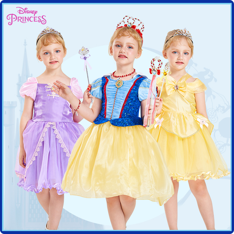 迪士尼女童公主裙夏季蓬蓬网纱裙