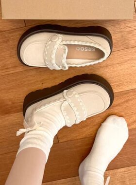 复古英伦风百搭小皮鞋女2026新款秋季休闲舒适懒人一脚蹬乐福单鞋