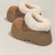 厚底加绒毛毛勃肯鞋 女包头半拖外穿2025秋冬新款 一脚蹬雪地靴棉拖