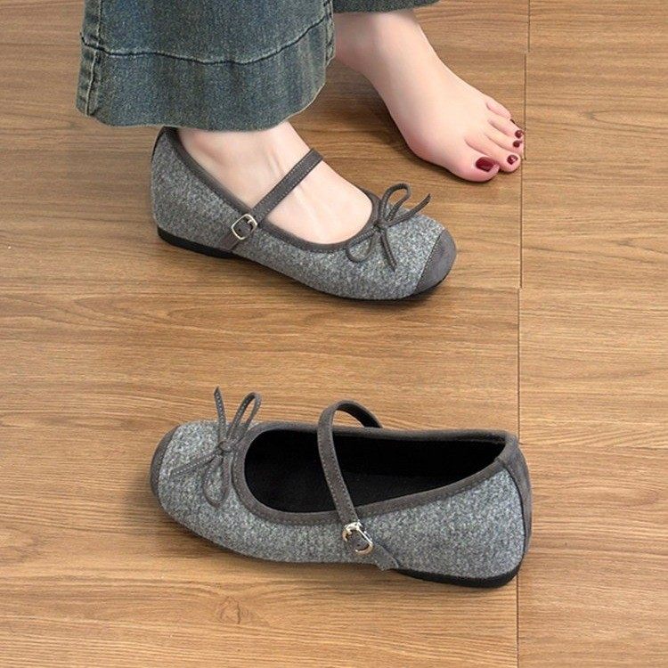 2026年新款法式蝴蝶结圆头一字扣内增高单鞋女浅口平底玛丽珍女鞋,女鞋,玛丽珍鞋,淘宝优惠券,粉丝福利购,淘宝优惠卷