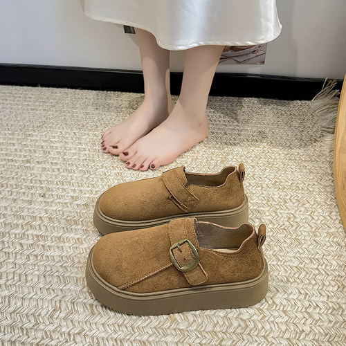 厚底增高全包勃肯鞋女2026秋季新款百搭休闲一脚蹬懒人博肯单鞋子