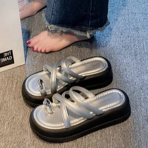 配裙子百搭增高凉拖网红超火