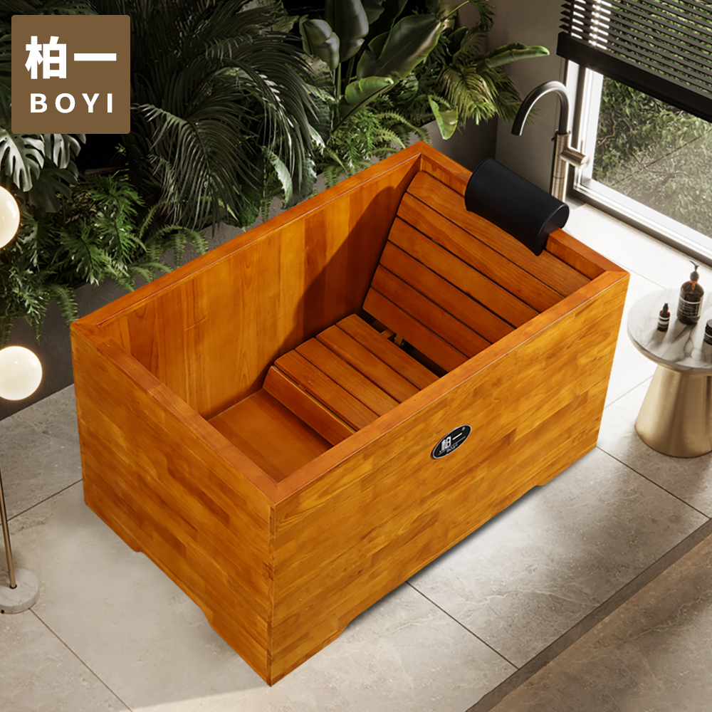柏一木桶洗澡泡澡桶家用成人实木浴桶简约浴缸酒店民宿美容会所