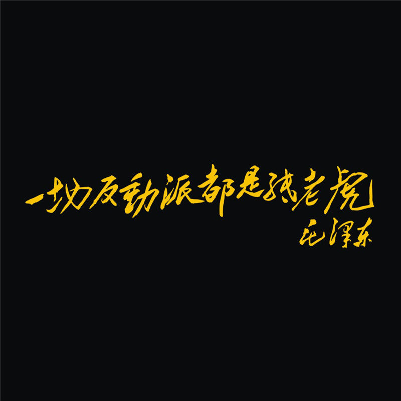 防水反光汽车后档贴纸毛主席语录革命A216一切反动派都是纸老虎
