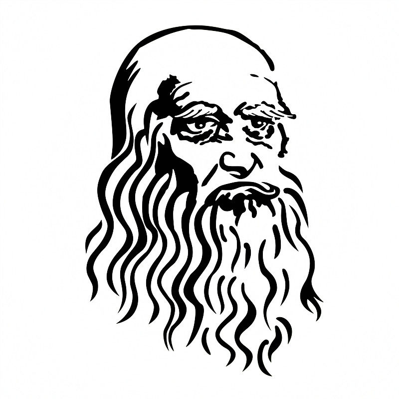 防水反光汽车贴纸拉花箱包电动摩托意大利画家a113达芬奇自画像