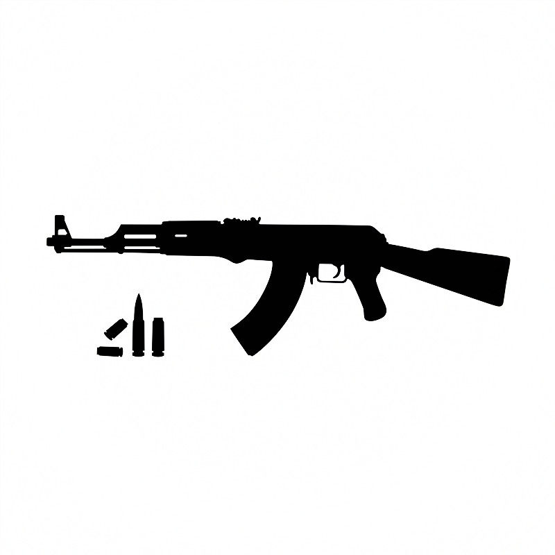 防水反光汽车贴纸车身贴退伍老兵军迷枪械贴花15059突击步枪ak-47
