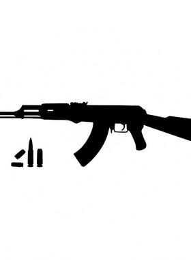 防水反光汽车贴纸车身贴退伍老兵军迷枪械贴花15059突击步枪AK-47