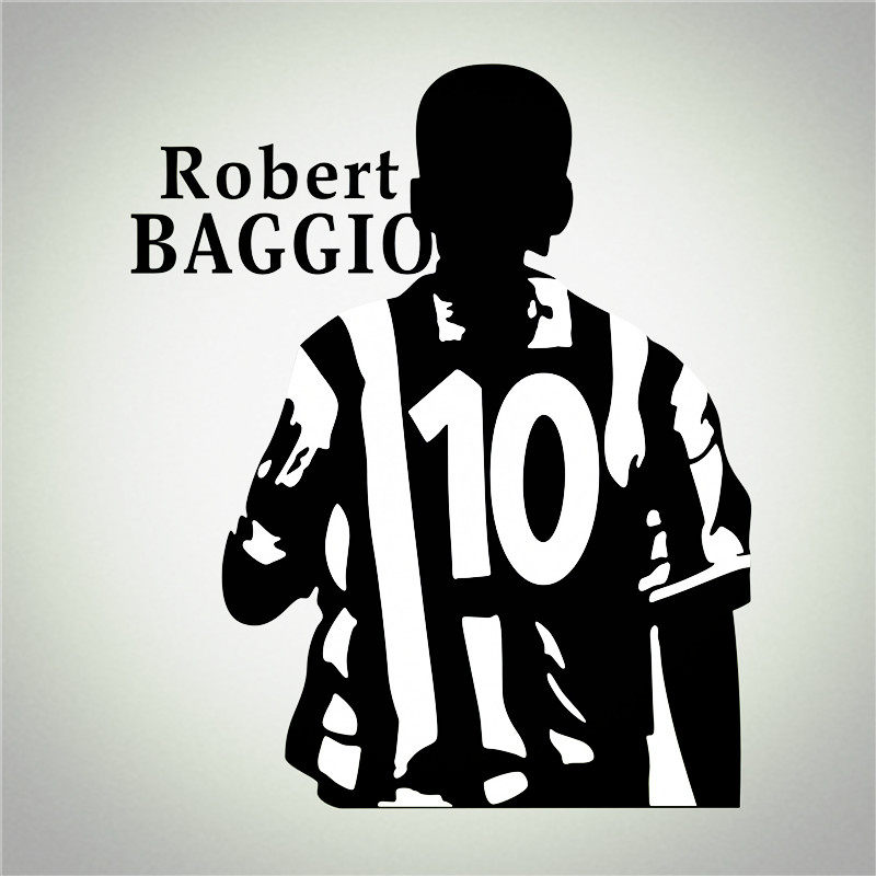 防水防晒反光汽车贴纸车身足球迷经典背影前锋10号435罗伯托巴乔