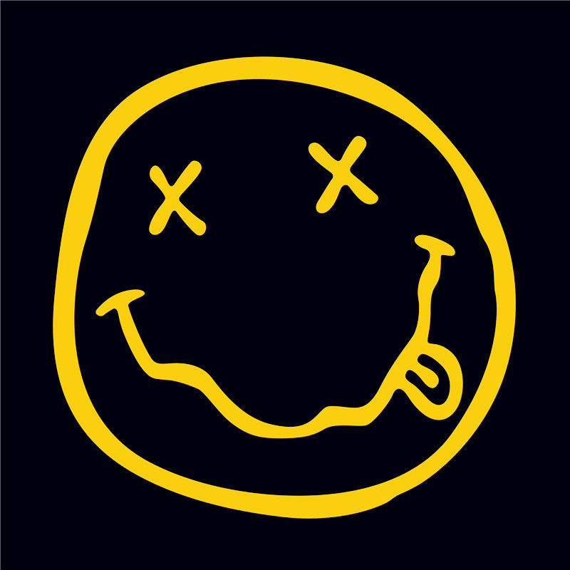 防水反光汽车贴纸nirvana涅槃摇滚乐队a57科特柯本涅盘乐队笑脸标