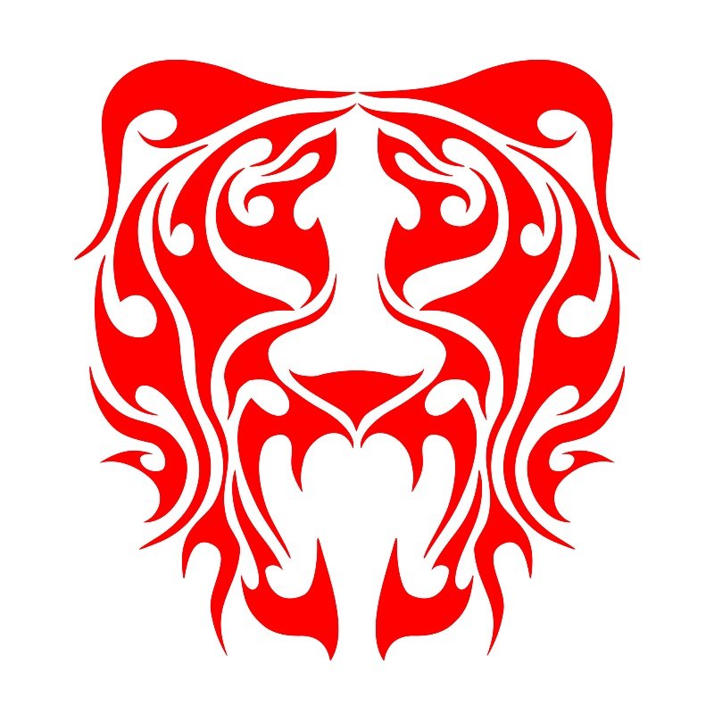 防水反光汽车贴纸拉花霸气猛兽图腾车身车门国潮虎头C214老虎