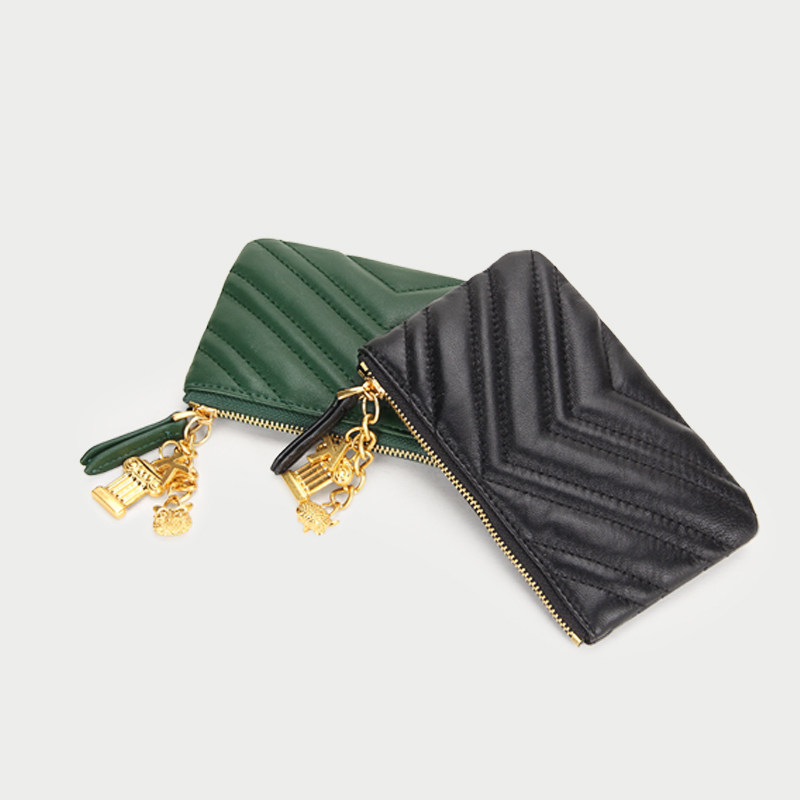 女式真皮零钱包羊皮拉链小钱包长款手包零钱袋手机硬币软钥匙包潮