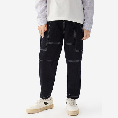 纯一良品童装男童牛仔裤男孩秋季新款中大童时尚百搭宽松阔腿裤潮