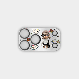 适用苹果iphone17promax 17pro卡通嘎子姐涂鸦镜头膜镜面保护贴可爱少女心手机