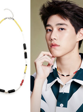 PP同款拼接彩珠项链BKPP以你的心诠释我的爱男女时尚choker锁骨链