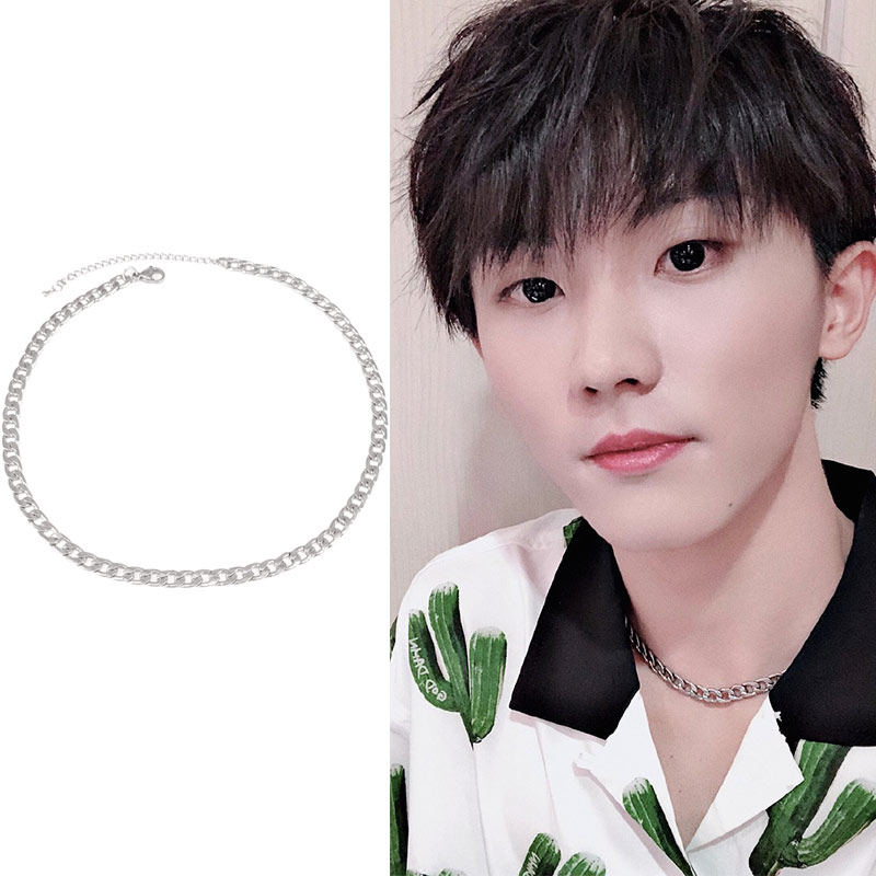 马嘉祺直播同款平环连扣项链时代少年团2020新款男女街拍锁骨链潮