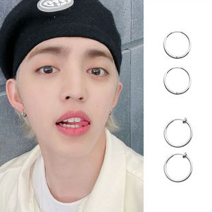 S.COUPS崔胜澈同款圆圈耳环夹坠百搭奶酷潮新无耳洞饰品seventeen