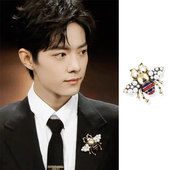 微博之夜肖战同款 蜜蜂胸针滴油气质精致胸花昆虫别针珍珠饰品配饰