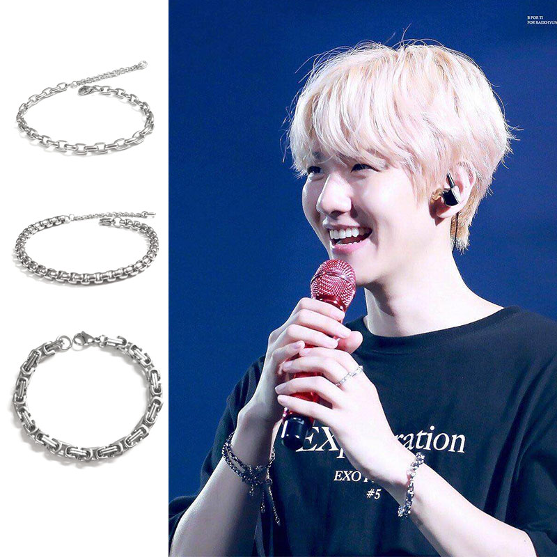 相伴钛钢不褪色情侣手环伯贤同款