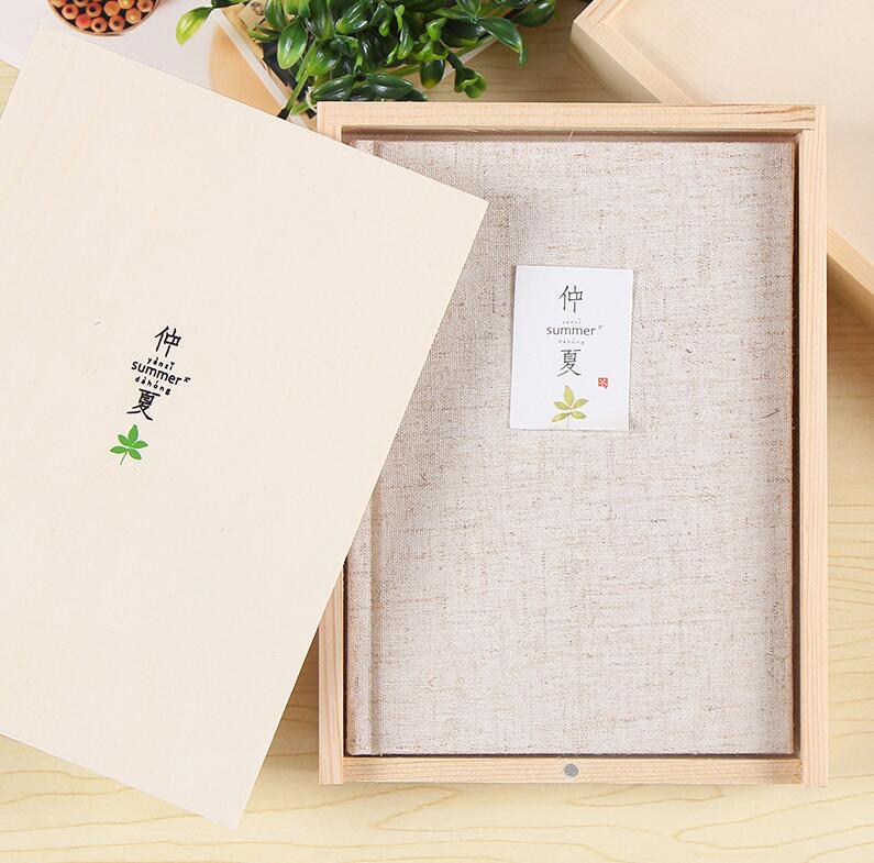A5创意压花专用木盒装布面温暖笔记本手账记事本子押花通用笔记本