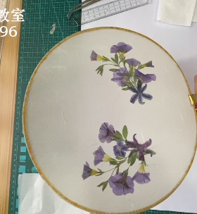 国际压花协会押花团扇制作教程
