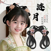 儿童古风汉服假发一体式 懒人发箍唐风盘发发髻假发包全套造型 古装