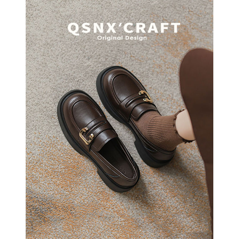 抗折痕软牛皮~秀气乐福小皮鞋女