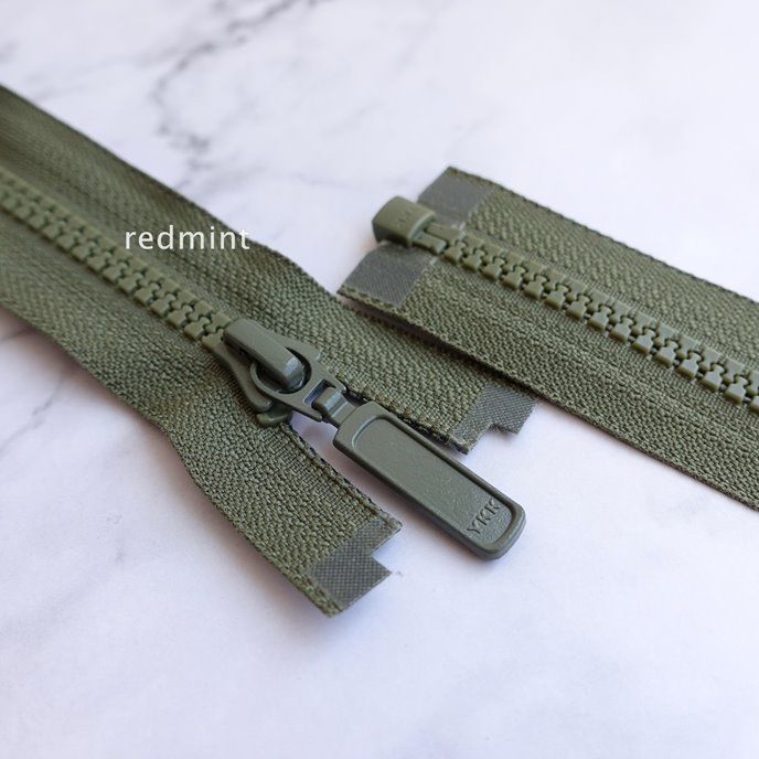 YKK拉链5号树脂单头开尾橄榄色