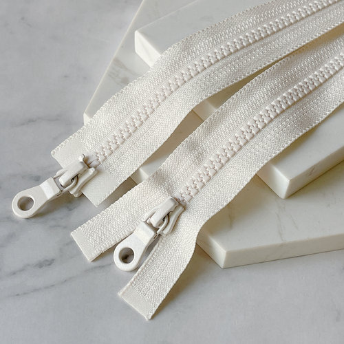 复古款5#YKK拉链树脂双头开尾外套开衫大衣毛衣羽绒夹克米白571