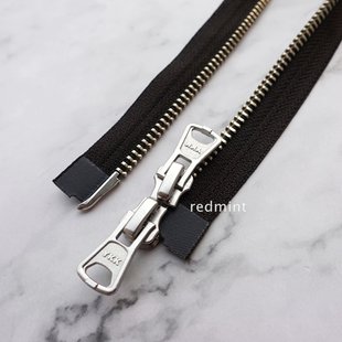 5#YKK拉链金属白铜双头开尾开衫外套羽绒夹克毛衣毛呢门襟黑色580