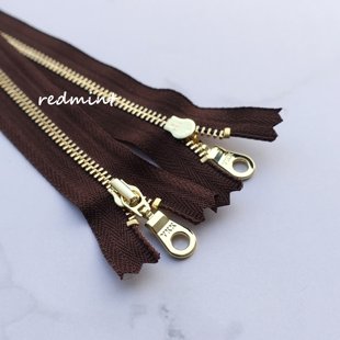 口半开领包袋偏薄料用咖啡141 裤 高档细齿3 YKK拉链亮金闭尾领袖
