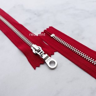 高档5#YKK拉链亮银闭尾服装袋口半领袖口裤口皮具箱包鞋靴暗红520
