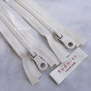 夹克羽绒毛衣胶牙古典头米白571 YKK拉链树脂单开外套开衫 复古款