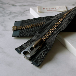 粗齿8 厚料用黑580 YKK拉链古铜复古单头开尾羽绒夹克皮衣皮草开衫